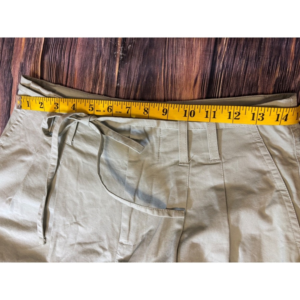 A New Day Cropped Pants Womens 4 Light Blue Wide Leg Drawstring Waist Pockets - Picture 9 of 12